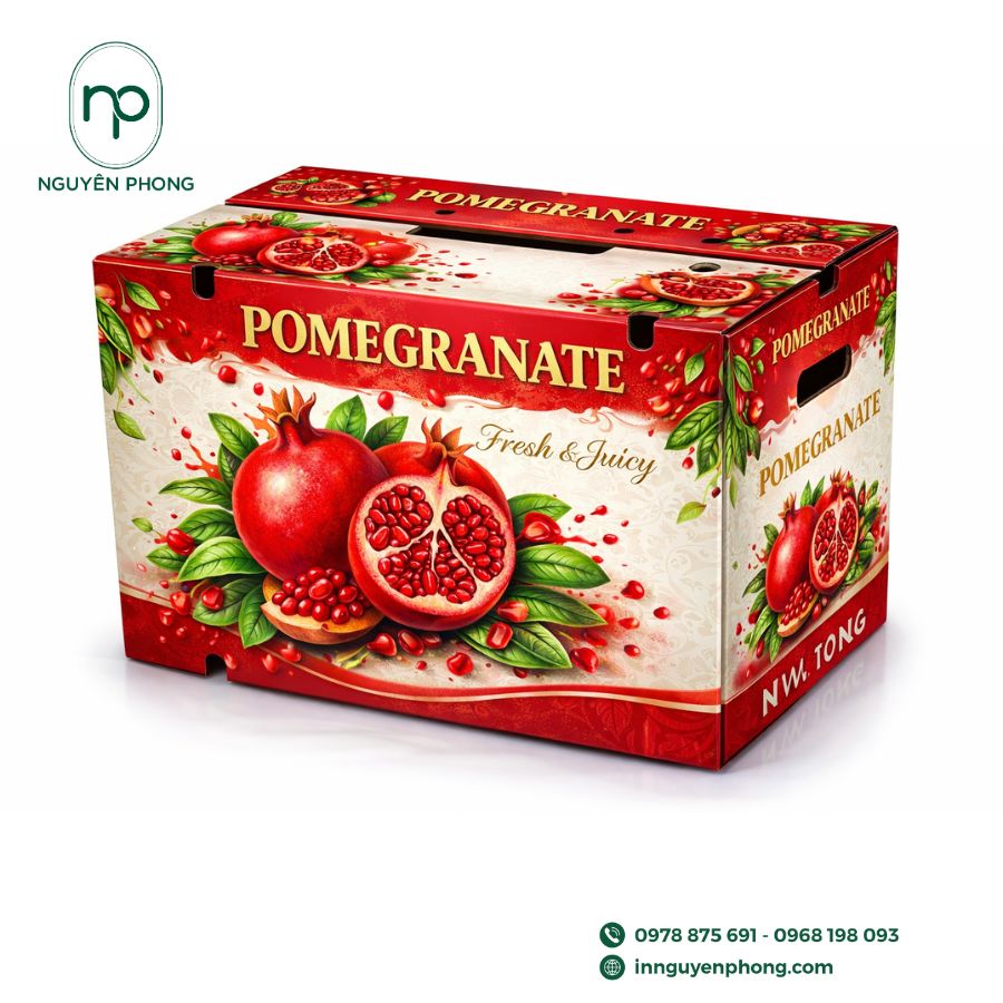 Thùng carton đựng lựu thiết kế riêng